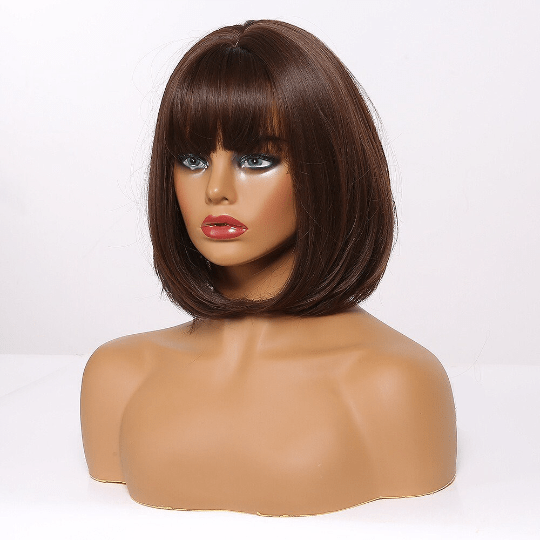 Stylonic Fashion Boutique Synthetic Wig Short Brown Bob Wig Short Brown Bob Wig - Stylonic