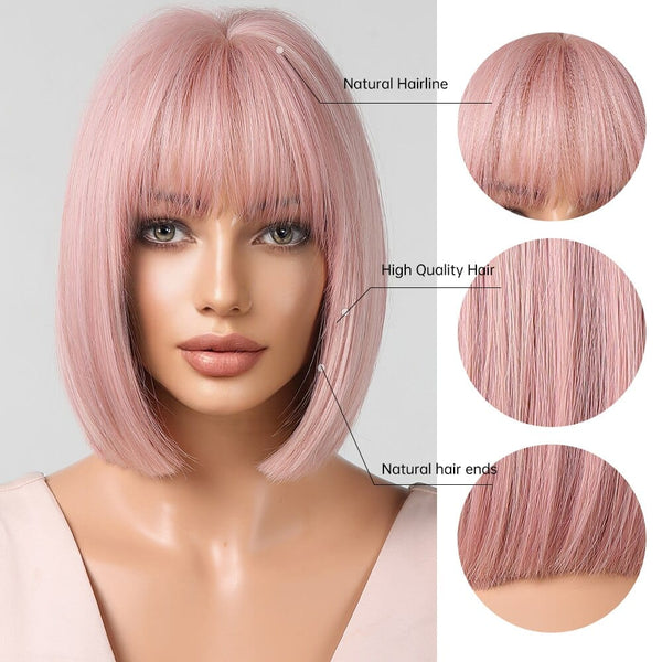 Stylonic Fashion Boutique Synthetic Wig Short Pink Wig Short Pink Wig - Stylonic Wigs