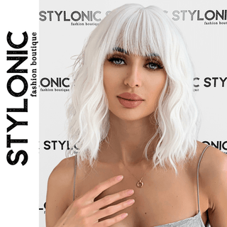 Stylonic Fashion Boutique Synthetic Wig WL1158-2 Short White Cosplay Wig Short White Cosplay Wig - Stylonic Premium Wigs