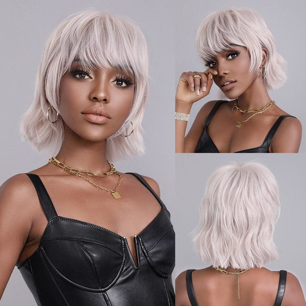 Stylonic Fashion Boutique Synthetic Wig Pastel Silver Pixie Wig Pastel Pink Pixie Wig - Stylonic Wigs