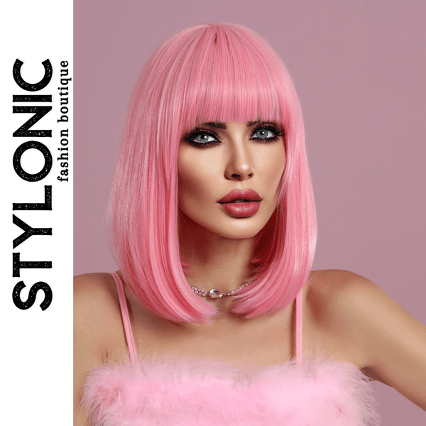 Stylonic Fashion Boutique Synthetic Wig Bob Straight Bright Pink Wig Bob Straight Bright Pink Wig - Stylonic Wigs