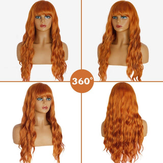 Stylonic Fashion Boutique Synthetic Wig Synthetic Wig Beautiful Long Wave Orange Wig Wigs | Long Wave Orange Wig | Stylonic