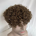 Stylonic Fashion Boutique Toupee for Men Small Curly 100% Human Hair Brown