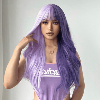 Purple Wig with Bangs