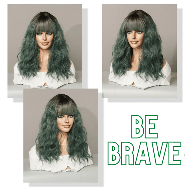 Stylonic Fashion Boutique Synthetic Wig Wavy Green Wig Wigs - Wavy Green Wig | Stylonic Fashion Boutique