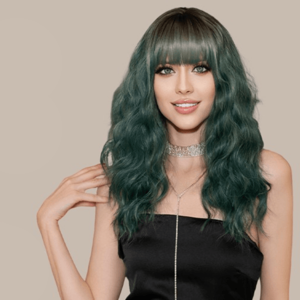 Stylonic Fashion Boutique Synthetic Wig Wavy Green Wig Wigs - Wavy Green Wig | Stylonic Fashion Boutique