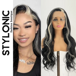 Stylonic Fashion Boutique Synthetic Wig White and Black Wig White and Black Wig - Stylonic Premium Wigs