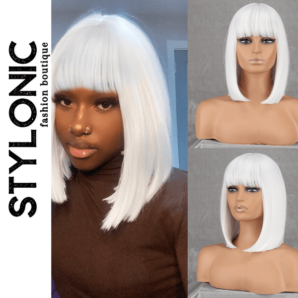 Stylonic Fashion Boutique Synthetic Wig White Bob Wig White Bob Wig - Stylonic Fashion Boutique